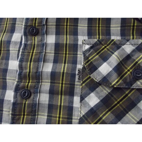 Levis Shirt Mens Size Large Plaid Button-Up Long Sleeve Brown Blue Yellow - Picture 8 of 11